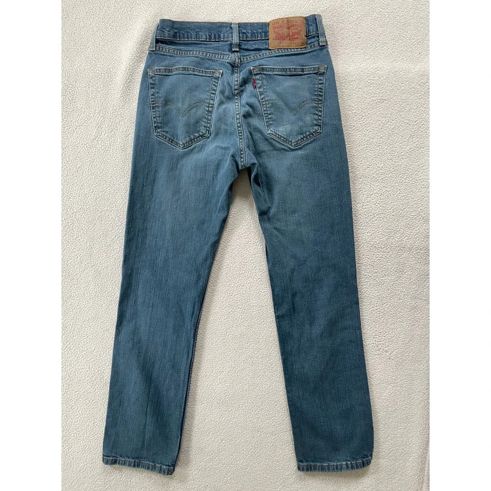 Levis Men 30x30 514 Straight Fit Jeans Blue Medium Wash Stretch Denim 00514-0403